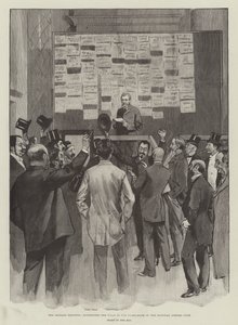 The General Election, announcing the Polls in the Smoke-Room of the National Liberal Club by Phil May